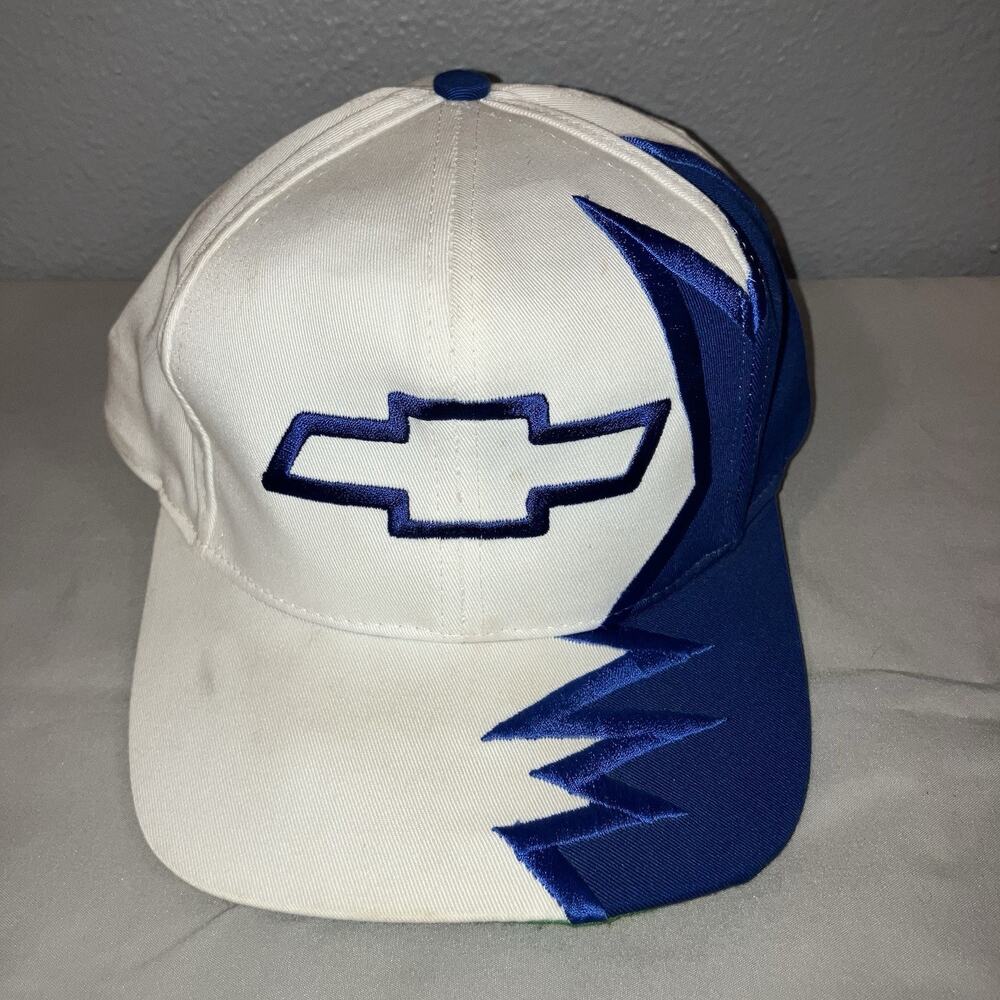 Hat Chevrolet Chevy White Shark Tooth Vintage Adjustable Strapback Baseball Cap